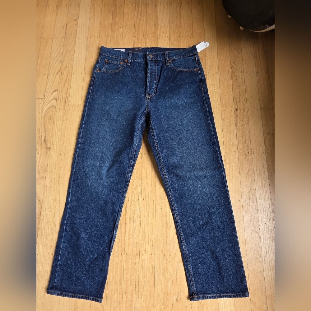 NWT GAP Cheeky Straight Highrise Denim Blue Jeans Size 12R 31W